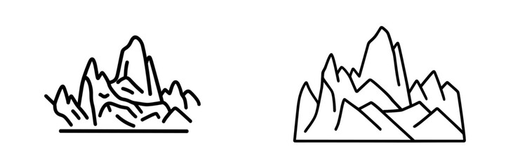 High-quality vector illustration of isolated mountain ranges