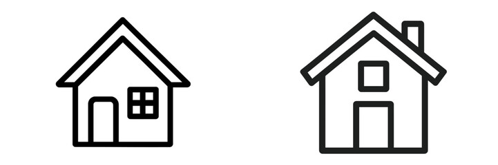 Vector illustrations of simple houses with distinct designs