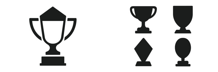 Trophy and award icons in vector style for graphic design