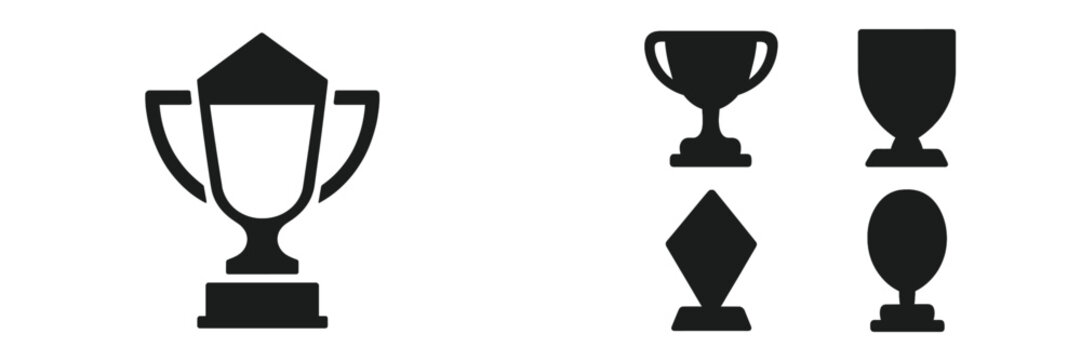 Trophy and award icons in vector style for graphic design