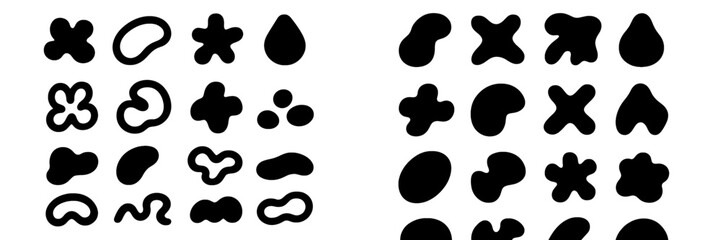 Abstract black shape collection for various design purposes