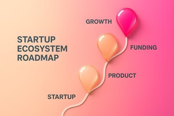 Startup Ecosystem Roadmap Infographic with Growth Phases and Resource Allocation - Entrepreneurship Visualization