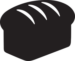 Bread loaf silhouette vector illustration isolated on white background for bakery, food and fresh design.