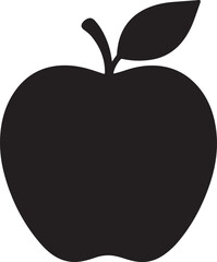Apple fruit silhouette vector illustration isolated on white background for fresh, healthy food design.