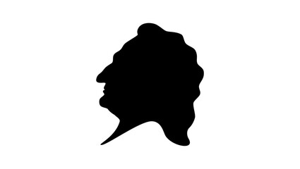 Jean de La Fontaine portrait, black isolated silhouette