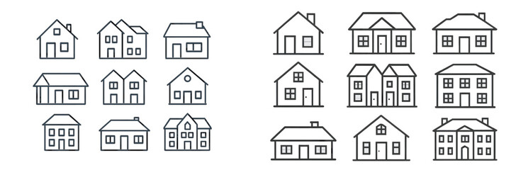 Fototapeta premium Vector illustration of various house designs for creative projects