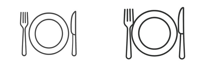 Vector illustration of dining table settings with utensil arrangement
