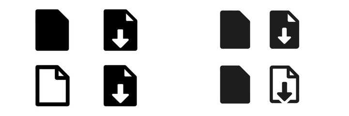 Download and upload icons in vector style for digital use