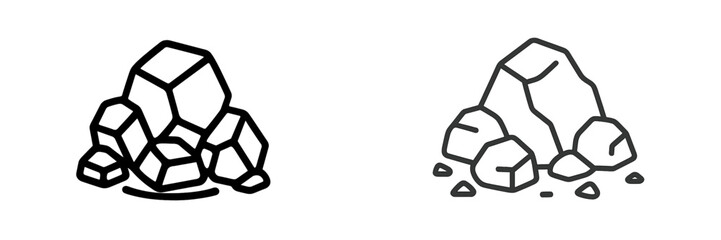 Creative vector illustration of rock formations in a minimalist style © icon_art