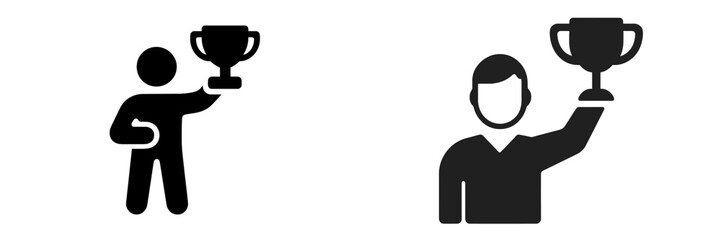 Celebrating achievement with victory trophies in vector design