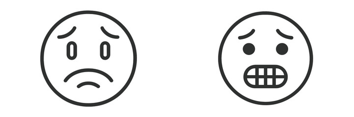 Expressions of sadness and fear in simple vector illustrations