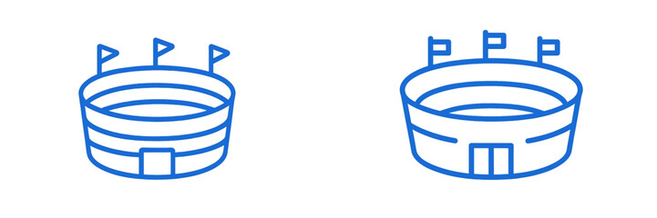 Vector illustration of sport stadiums with flags for various events