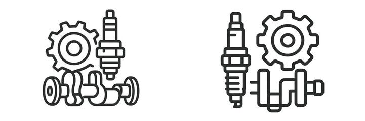 Obraz premium Vector illustration of mechanical components in industrial design
