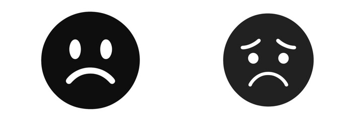 Two distinct sad emoticons expressing different levels of sorrow