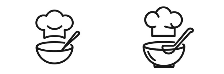 Cooking concepts with chef hat and mixing bowl illustrations