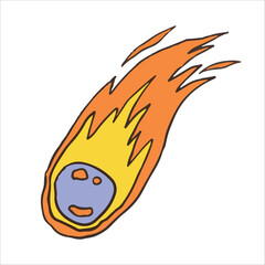 meteor illustration. hand drawing style 