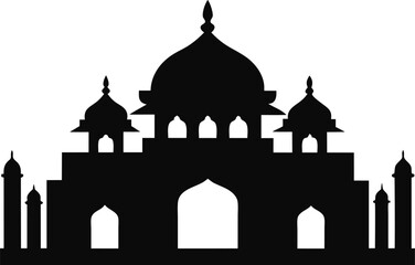 Indian temple silhouette vector graphics iconic architecture scalable design