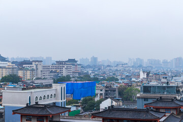 Obraz premium The architectural landscape of the city center of Xi 'an, Shaanxi Province, China
