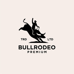 bull rodeo vintage logo icon illustration Premium