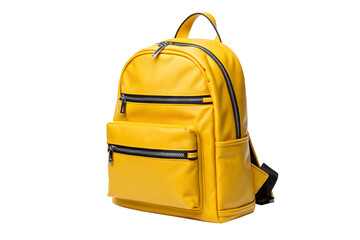 Stylish yellow backpack with zippers for school or travel perfect storage solution modern design