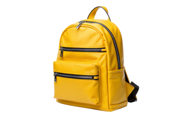Stylish yellow backpack with zippers for school or travel perfect storage solution modern design