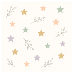 Pastel stars pattern vector for tranquil harmony designs - abstract shapes for creative projects