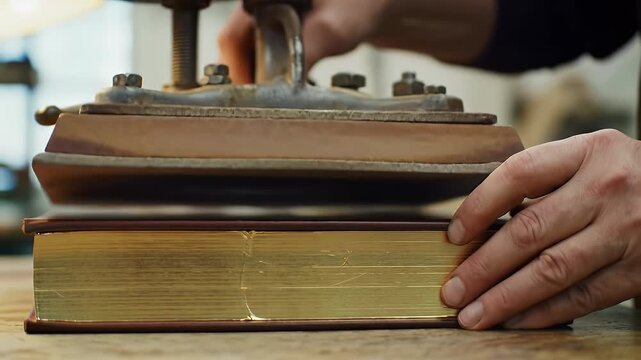 Gold Leaf Leather Bound Book Binding Process