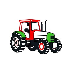 Obraz premium Tractor illustration vector graphic farm vehicle agriculture machinery equipment design art