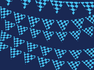 set of  bunting flag for beer festival decoration seamless geometric patterns