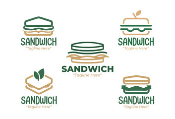 5 Sandwich Logo Set Modern Minimalist Food and Beverage Brand Design