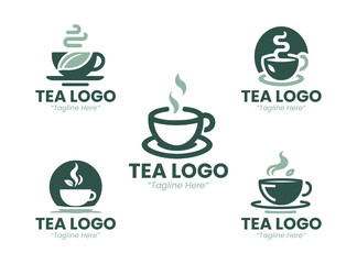 5 Tea Logo Set Modern Minimalist Food and Beverage Brand Design