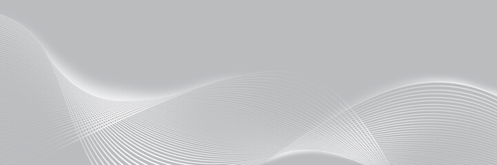 A clean and elegant abstract background with flowing white lines on a subtle grey backdrop. The soft, wavy texture and modern design are perfect for technology and business projects, not ai