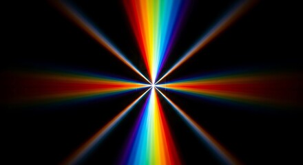 Radiating spectrum of colors radiating outward from a central point.