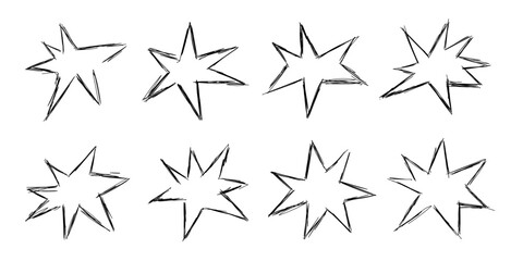 stars drawn by a child by hand in rock style