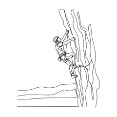 Rock Climber Ascending