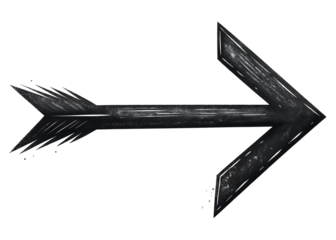 Dark textured arrow pointing right on black background