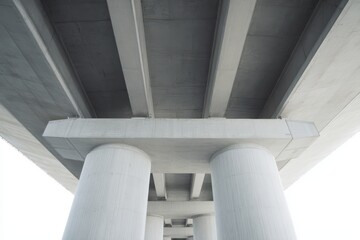 Concrete column and beam joint detail in architectural construction, showcasing industrial structure texture.