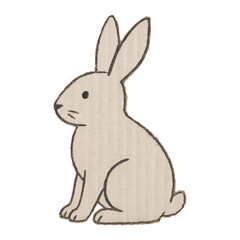 PNG Cute rabbit sketch illustration.
