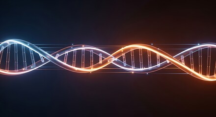 Illuminated DNA Helix Structure Animation Science Background