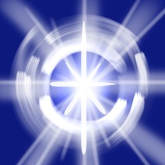 North Star shining on blue background