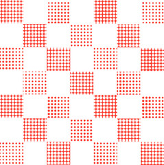 赤いハーフトーンの市松模様の背景イラスト