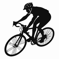 Obraz premium Cyclist leaning into turn silhouette