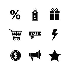Bold Black and White Iconography for Sales, Promotions and Commerce