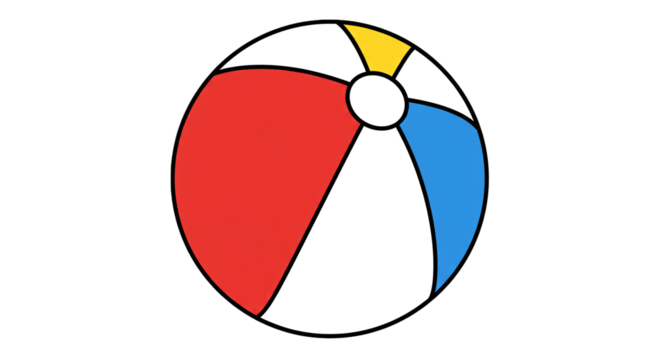 Colorful beach ball summer fun vacation game inflatable toy play recreation leisure activity holiday on transparent background