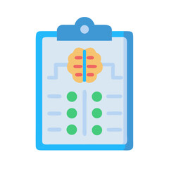 Medical clipboard with human brain analysis vector illustration icon
