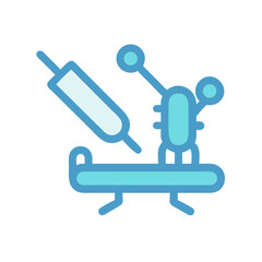 Illustration of simple laboratory equipment and injector for science