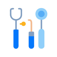 Dental tools illustration on a black background for dental healthcare