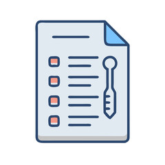 Medical checklist with thermometer icon for health tracking process