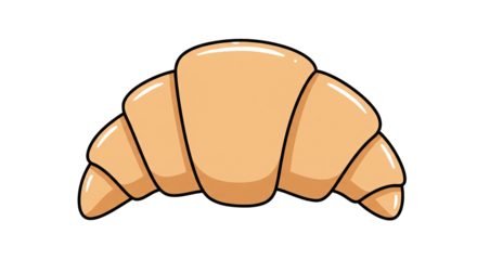 Delicious croissant pastry baked breakfast food fresh bakery goods yummy cafe snack tasty treat on transparent background