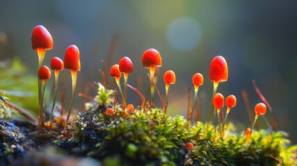 Closeup on moss in forest